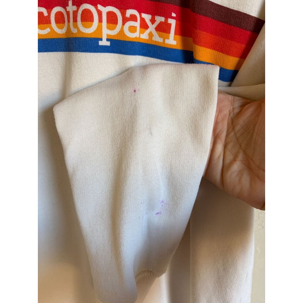 cotopaxi White Crewneck Sweatshirt with Rainbow Stripe - Picture 3 of 11